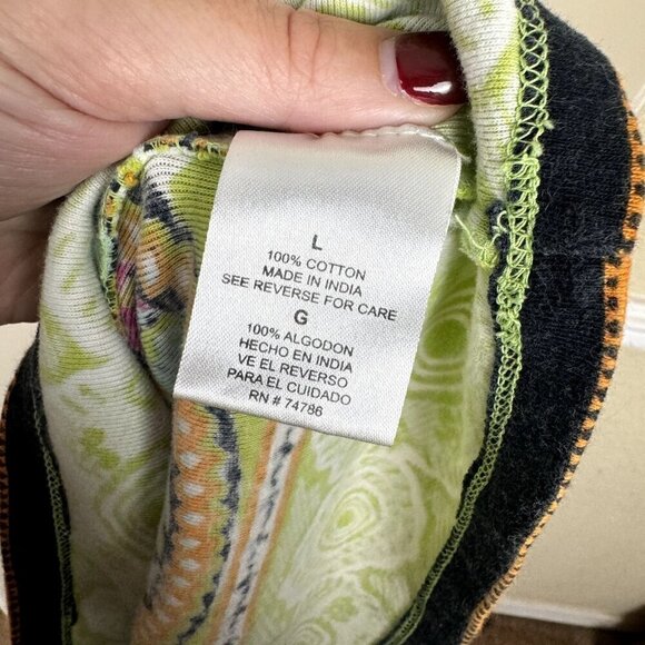 Soft Surroundings Large Y2K Sweater Knit Tank Top Multicolor Artsy Pattern Crop - Picture 6 of 8